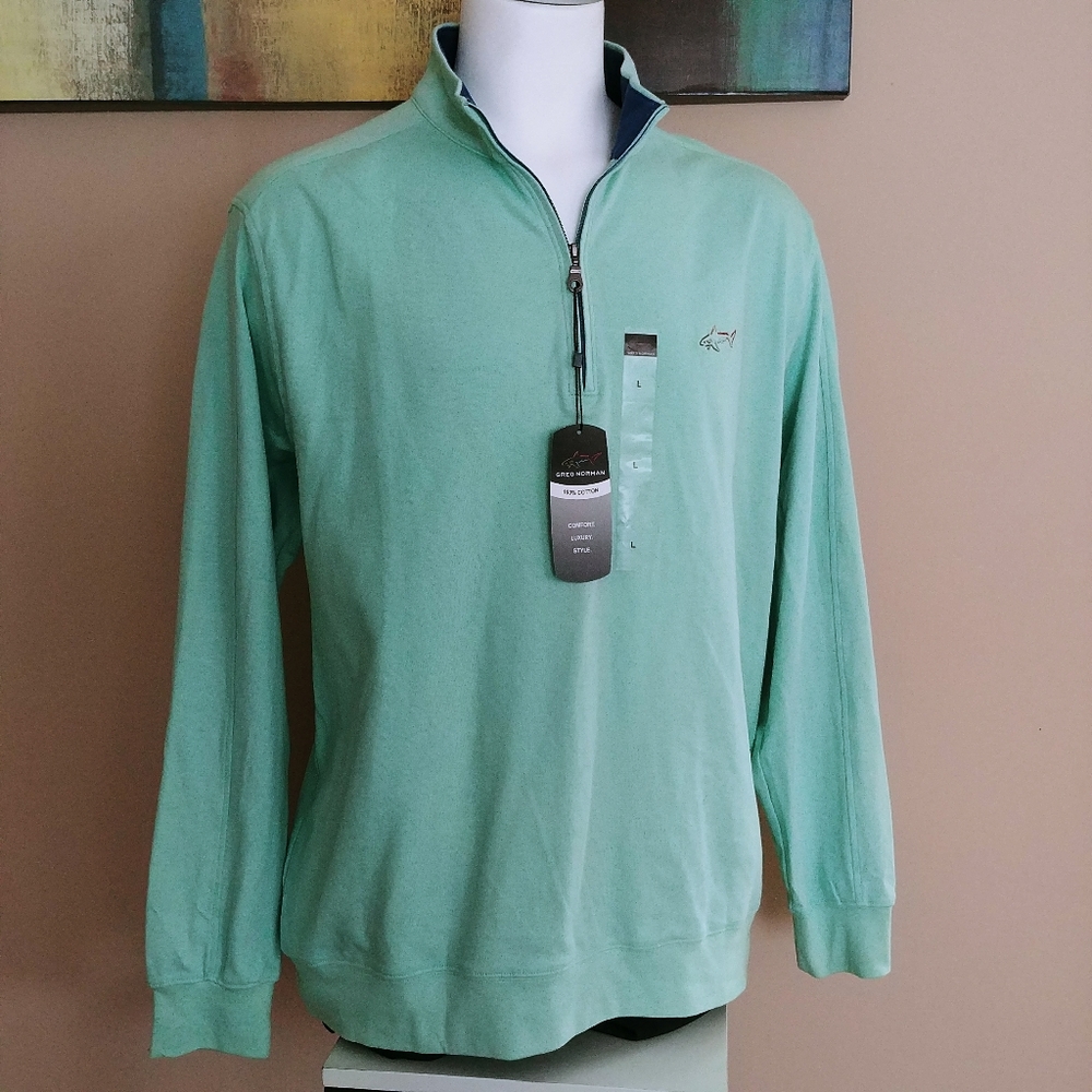 Greg Norman Natural Performance Green Henley Shirt